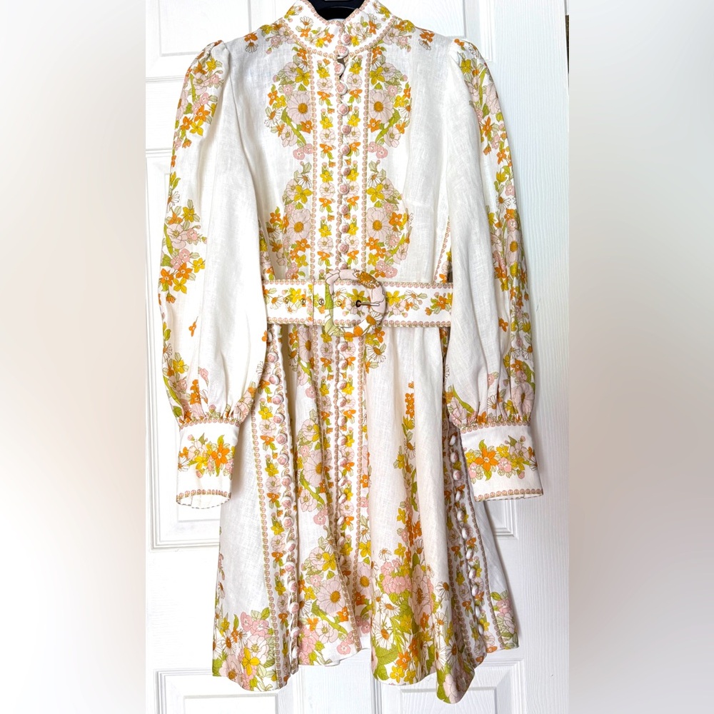 ZIMMERMAN Meticulously Made Gorgeous Floral Summer Dress Hard-to-Find NWT Size 3